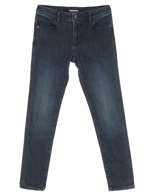 Jeans straight lavado obscuro para niña 1
