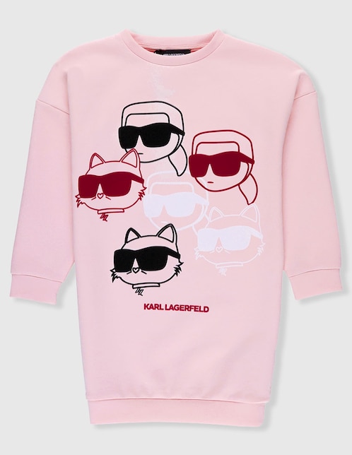 Vestido Karl Lagerfeld Paris manga larga para niña
