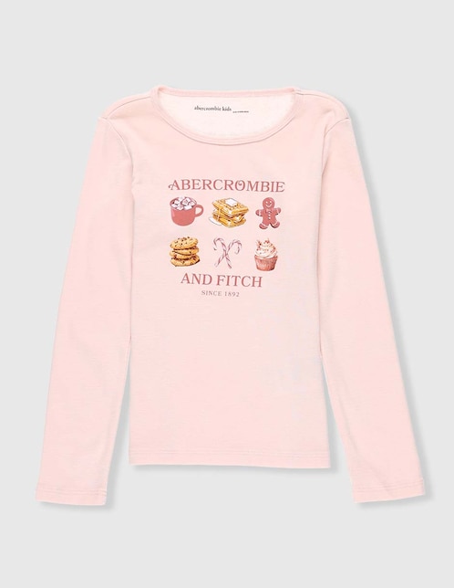 Playera Abercrombie & Fitch manga larga para niña