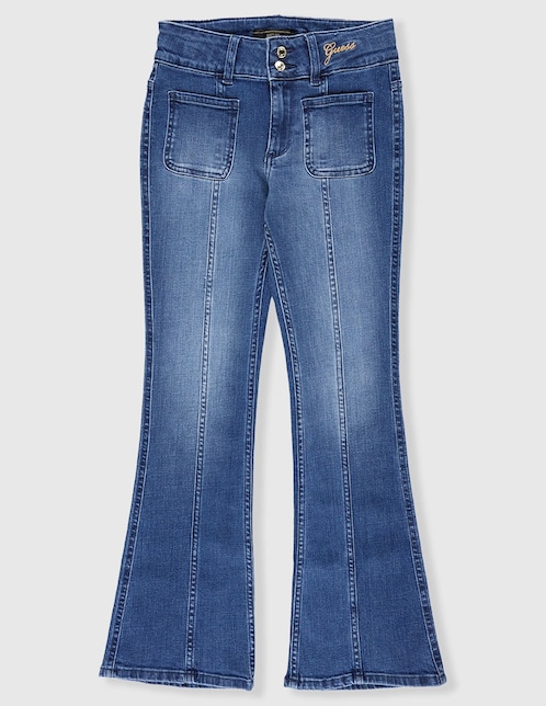 Jeans flare deslavado para niña 1