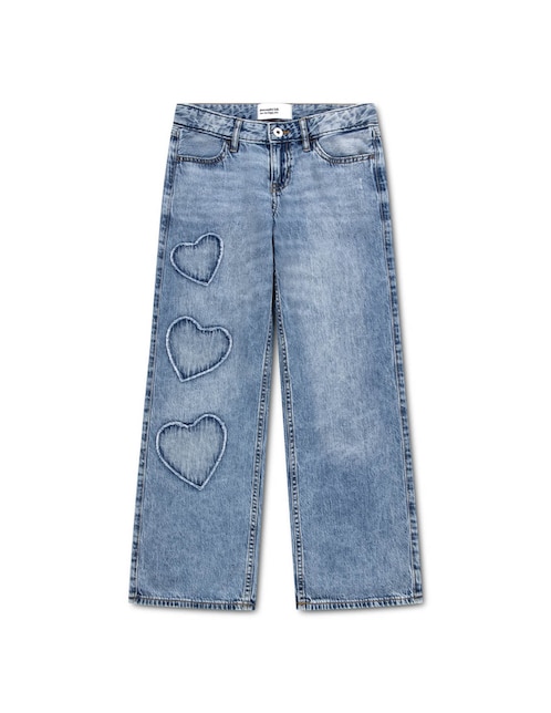 Jeans straight 43AN54-MHN lavado medio para niña 1