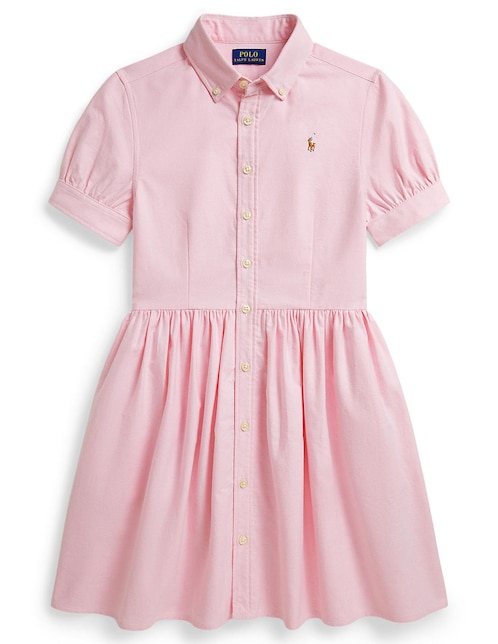 Vestido Polo Ralph Lauren manga globo para niña