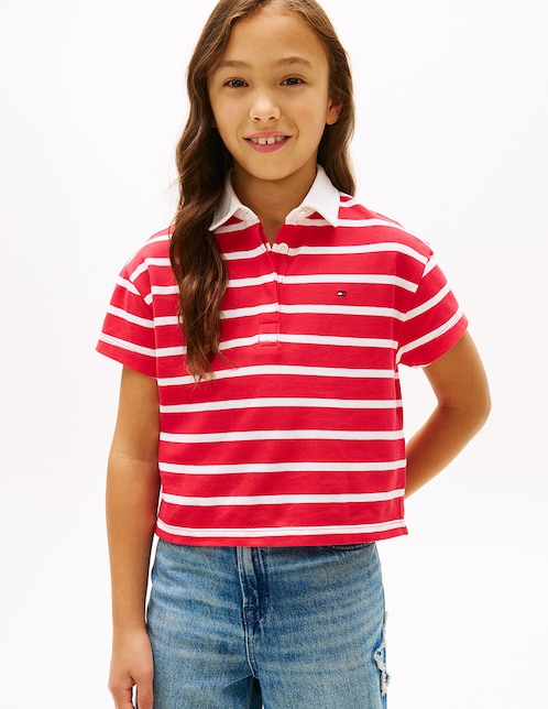 Playera tipo Tommy Hilfiger de algodón para niña