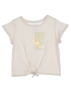 Playera Calvin Klein Manga Corta Para Niña