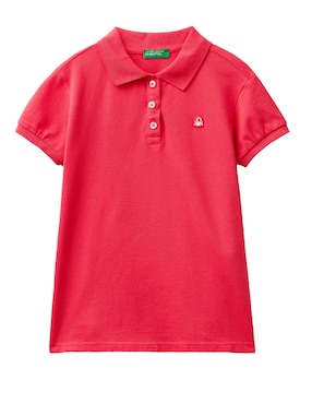 Playera Tipo Polo Benetton De Algodón Para Niña