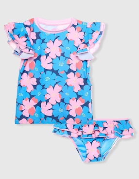 Conjunto wetshirt Boardies estampado floral para niña