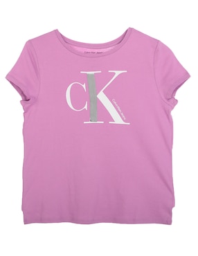 Playera Calvin Klein Manga Corta Para Niña