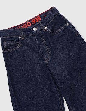 Jeans baggy Hugo lavado obscuro para niña