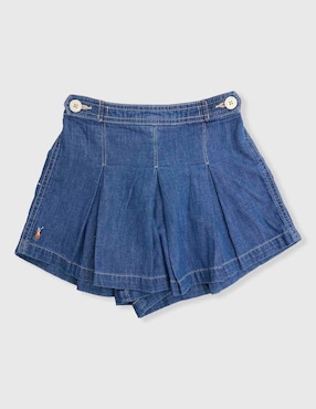 Falda short Polo de mezclilla para niña