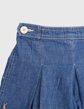 Falda short Polo de mezclilla para niña