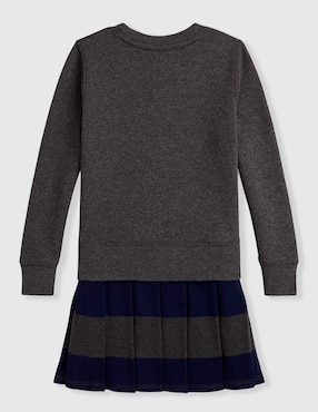 Vestido con suéter Polo manga regular para niña