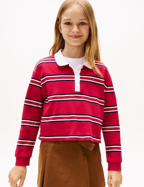 Playera tipo polo Tommy Hilfiger de algodón para niña