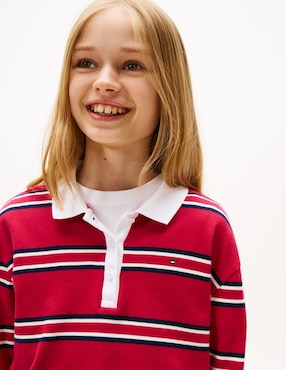 Playera tipo polo Tommy Hilfiger de algodón para niña