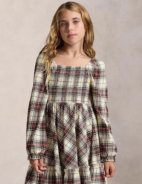 Vestido Polo manga regular para niña