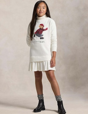 Vestido Polo manga regular para niña