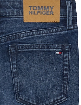 Jeans straight Tommy Hilfiger KG0KG08959-1BJ lavado obscuro para niña
