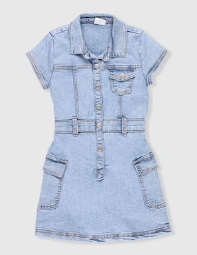 Vestido Abercrombie & Fitch manga regular para niña