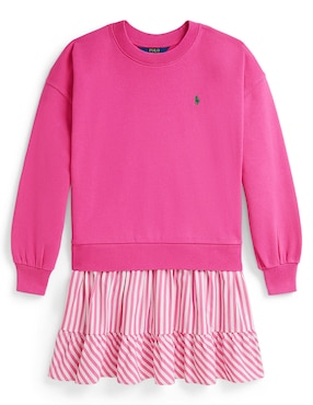 Vestido con suéter Polo manga regular para niña