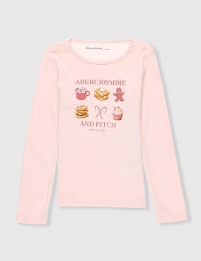 Playera Abercrombie & Fitch manga larga para niña