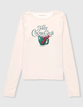 Playera Abercrombie & Fitch manga larga para niña