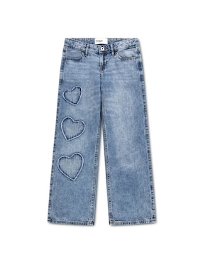 Jeans straight Abercrombie & Fitch 43AN54-MHN lavado medio para niña