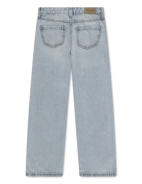 Jeans straight Abercrombie & Fitch lavado destruido para niña