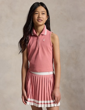 Playera Polo sin manga para niña