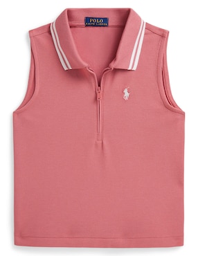 Playera Polo sin manga para niña