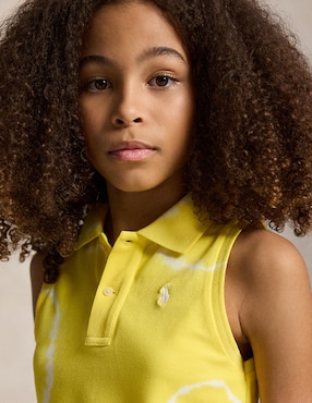 Playera Polo sin manga para niña