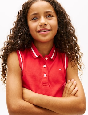 Playera tipo polo Tommy Hilfiger de algodón para niña