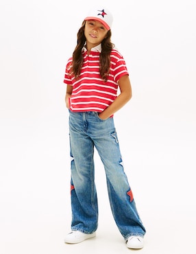 Playera tipo Tommy Hilfiger de algodón para niña