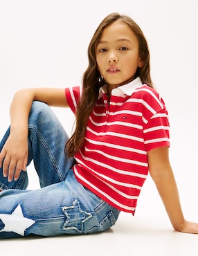 Playera tipo Tommy Hilfiger de algodón para niña