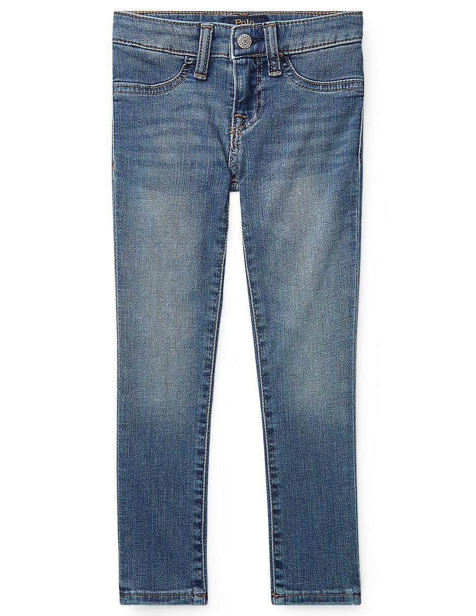 Jeans slim deslavado para niña Jeans slim deslavado para niña