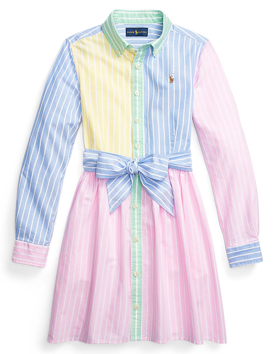 Vestido Polo Ralph Lauren manga larga con cinta para niña