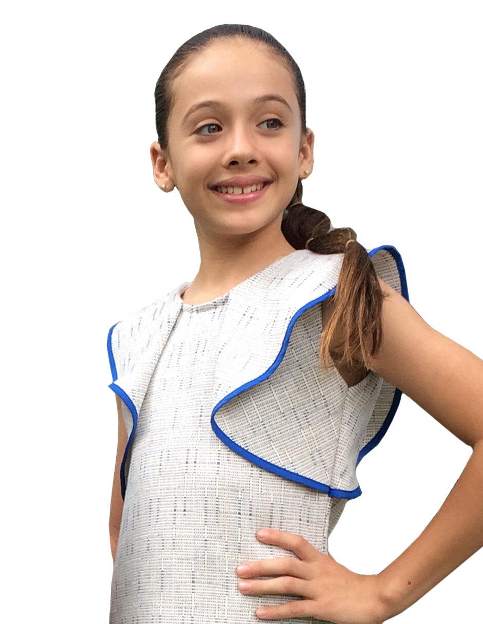 Vestido manga volantes para niña