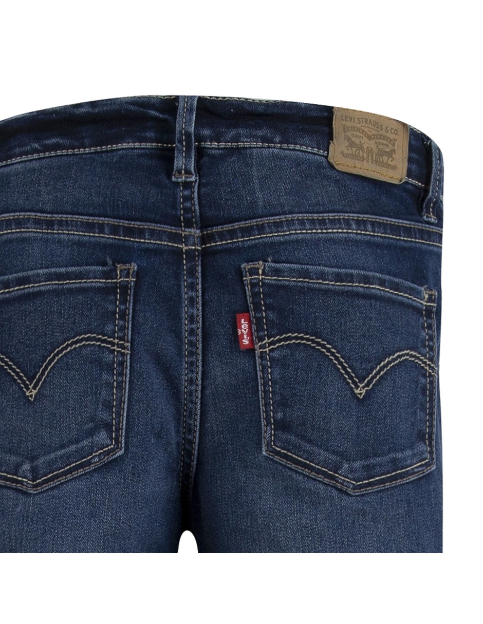 Jeans slim lavado obscuro para niña 4