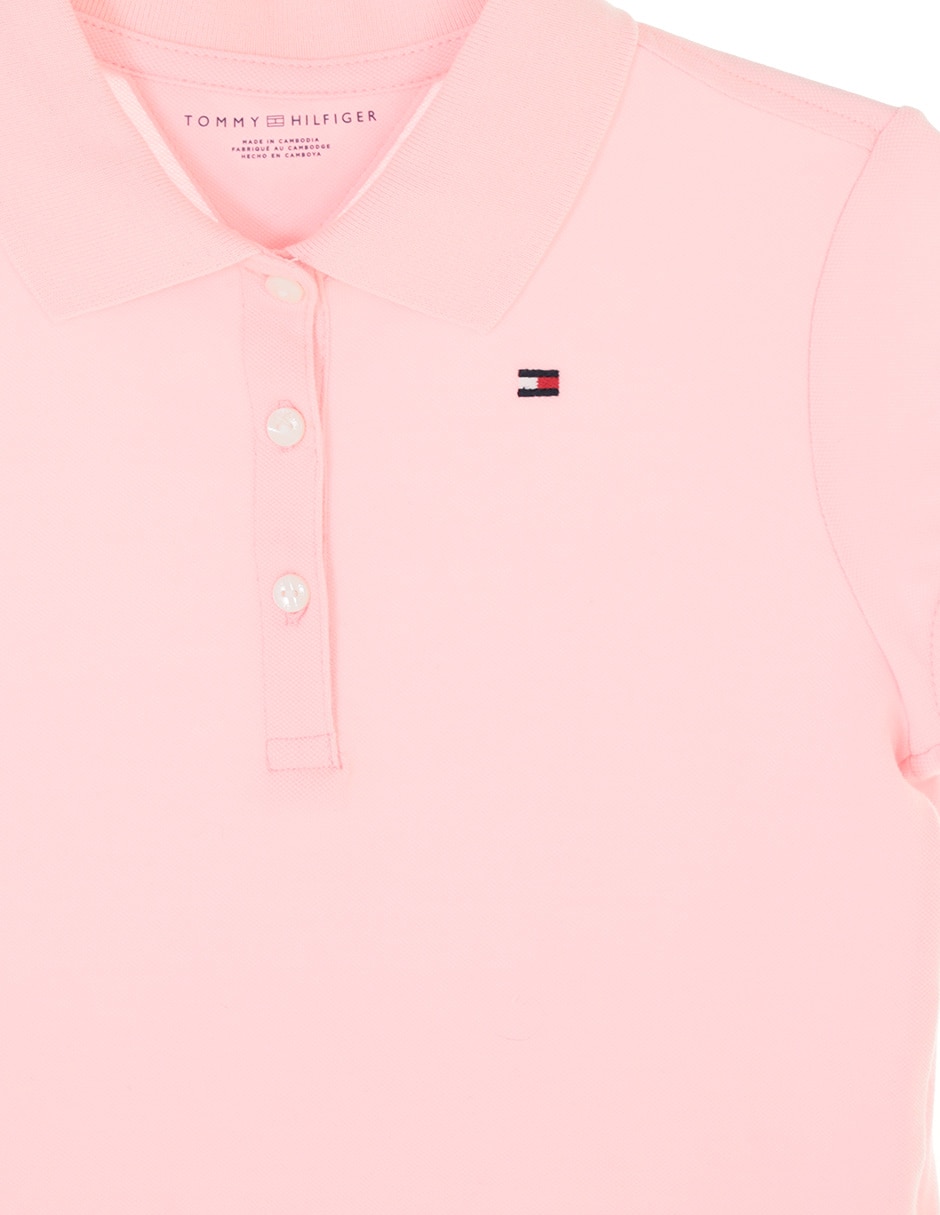 Playera tipo polo de algodón para niña 3