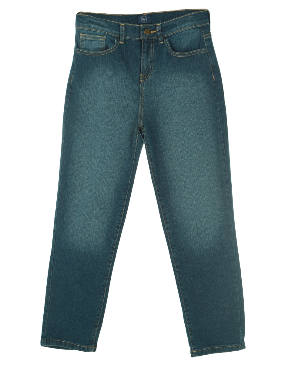 Jeans slim lavado obscuro para niña