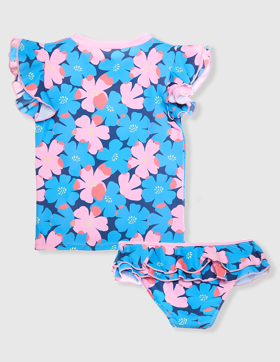 Conjunto wetshirt estampado floral para niña 2