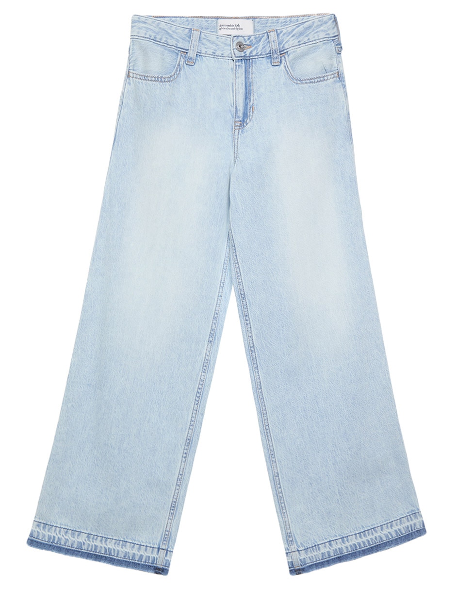 Jeans amplio lavado claro para niña 1