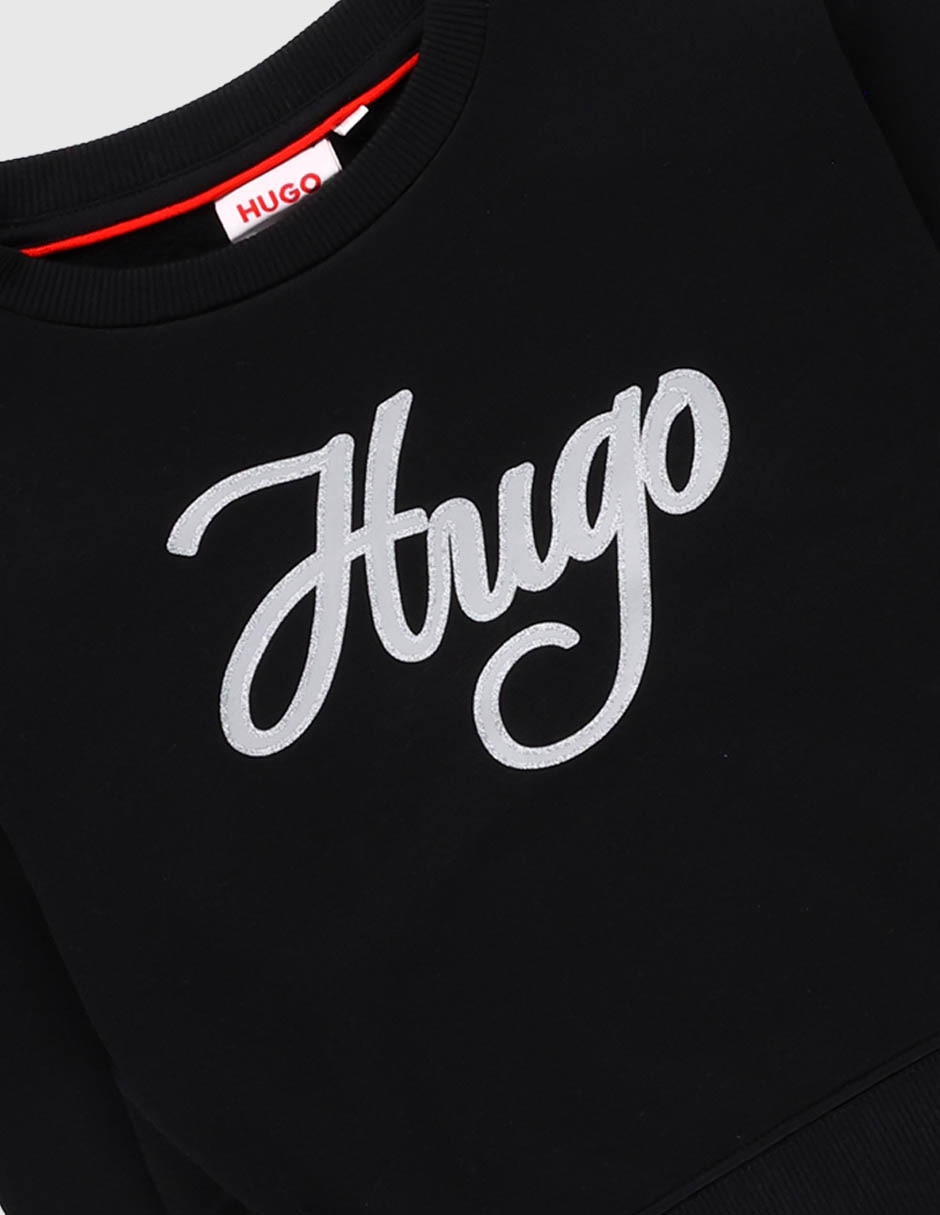 SUDADERA HUGO G00498, 16, NEGRO