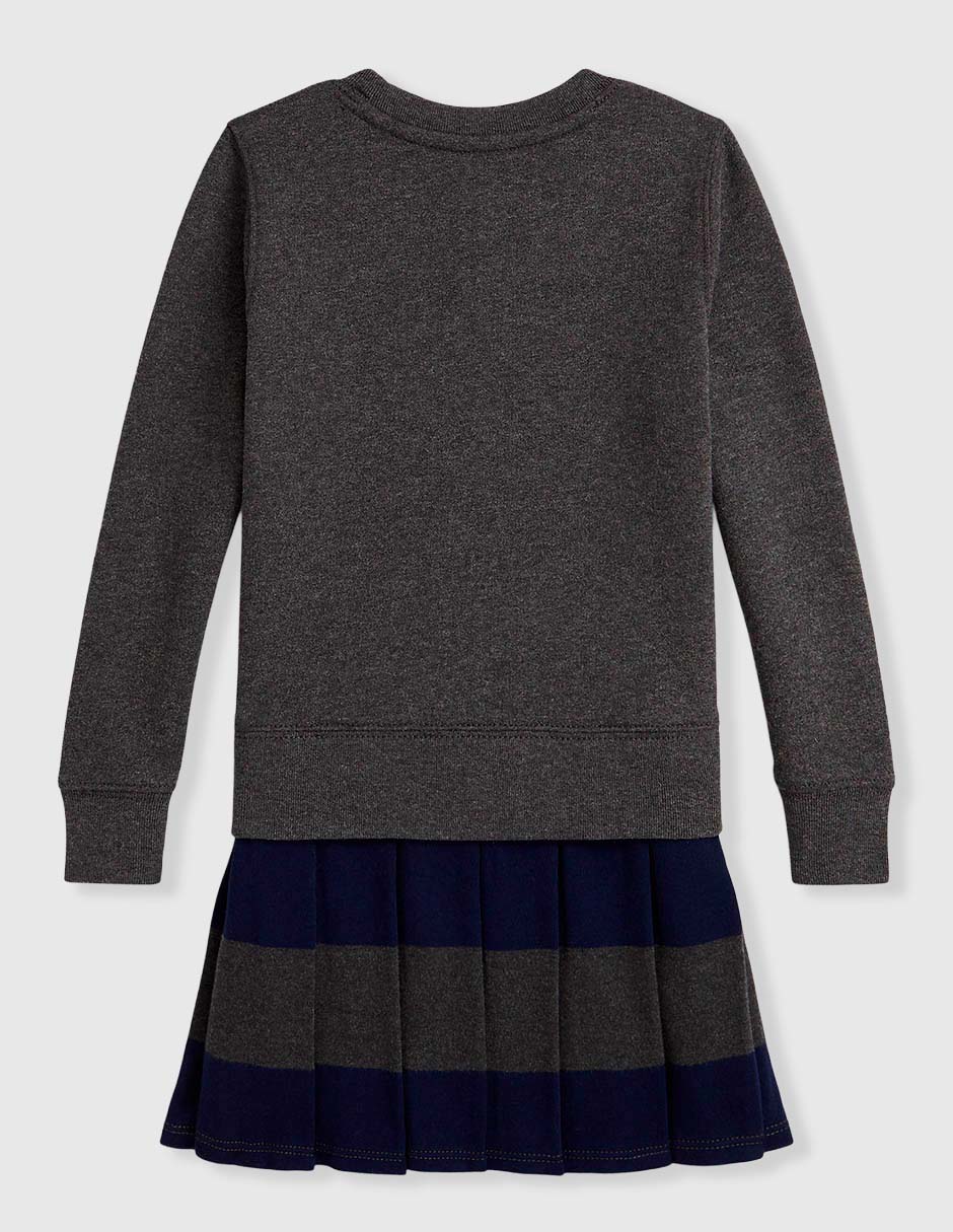 Vestido con suéter manga regular para niña 2