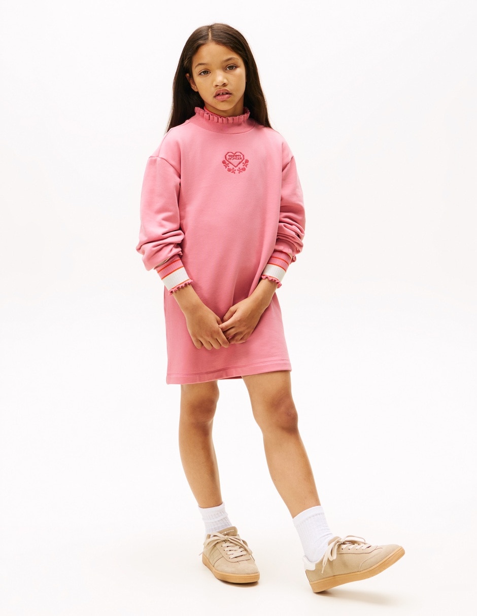 Vestido manga regular para niña