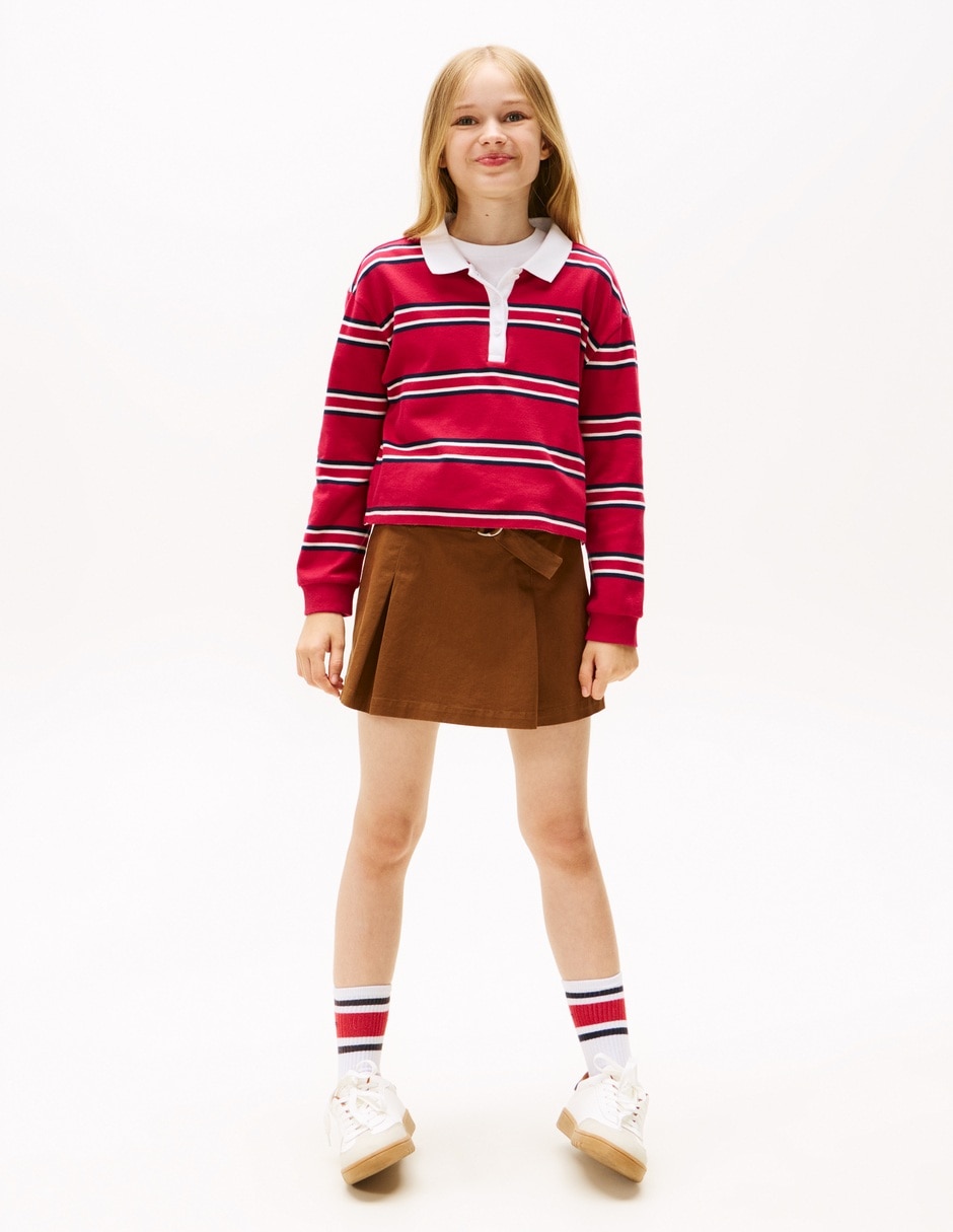 Playera tipo polo de algodón para niña 2