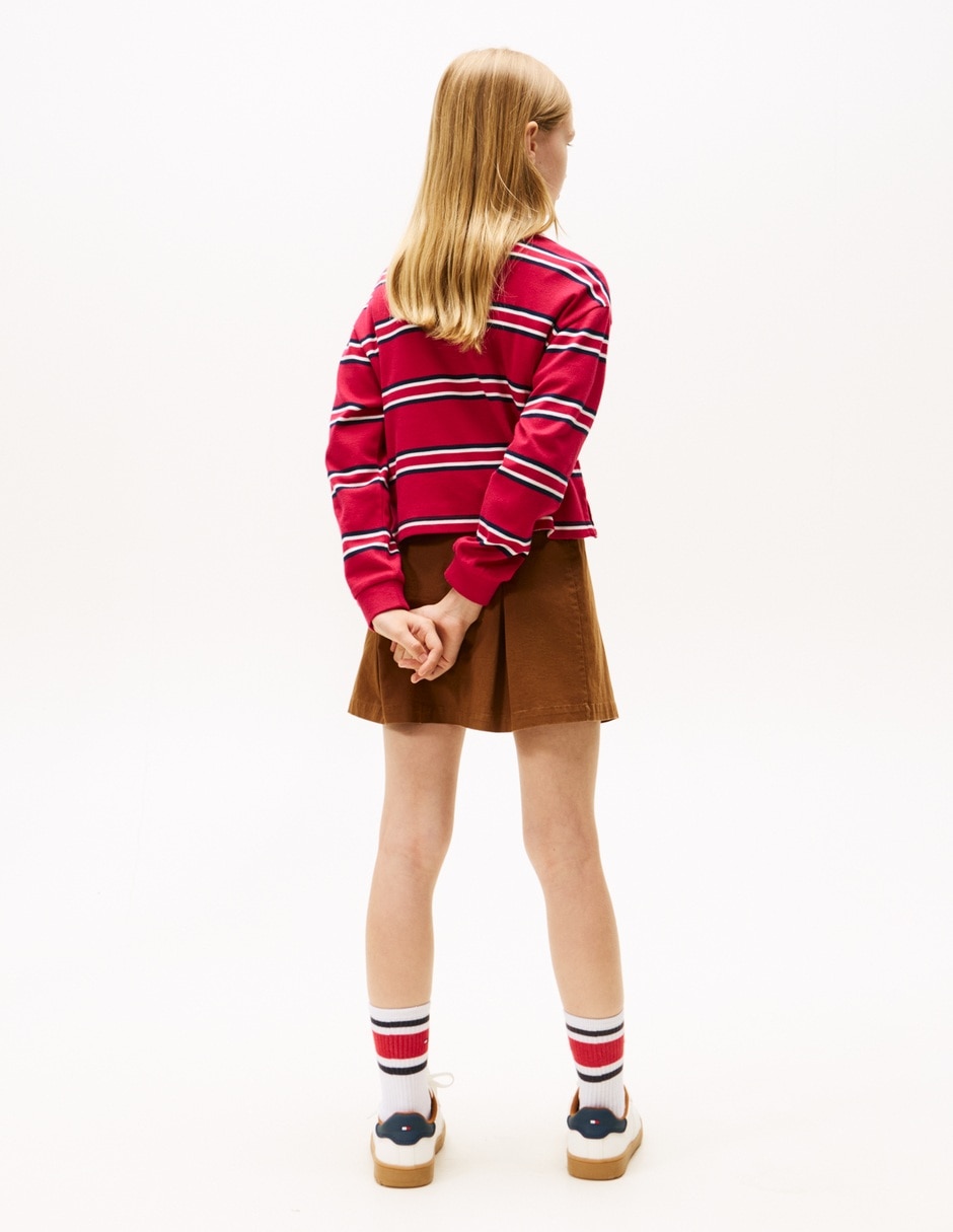 Playera tipo polo de algodón para niña 4