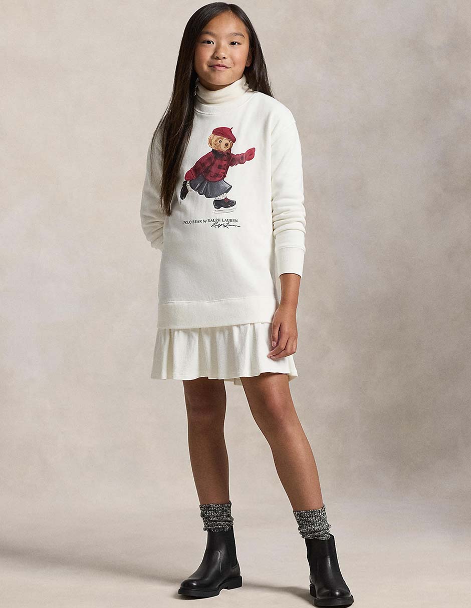 Vestido manga regular para niña 4