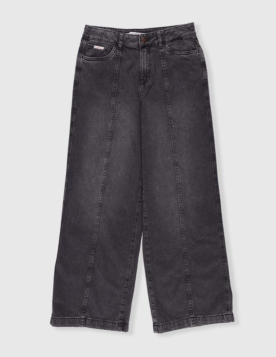 Jeans amplio lavado desgastado para niña Jeans amplio lavado desgastado para niña