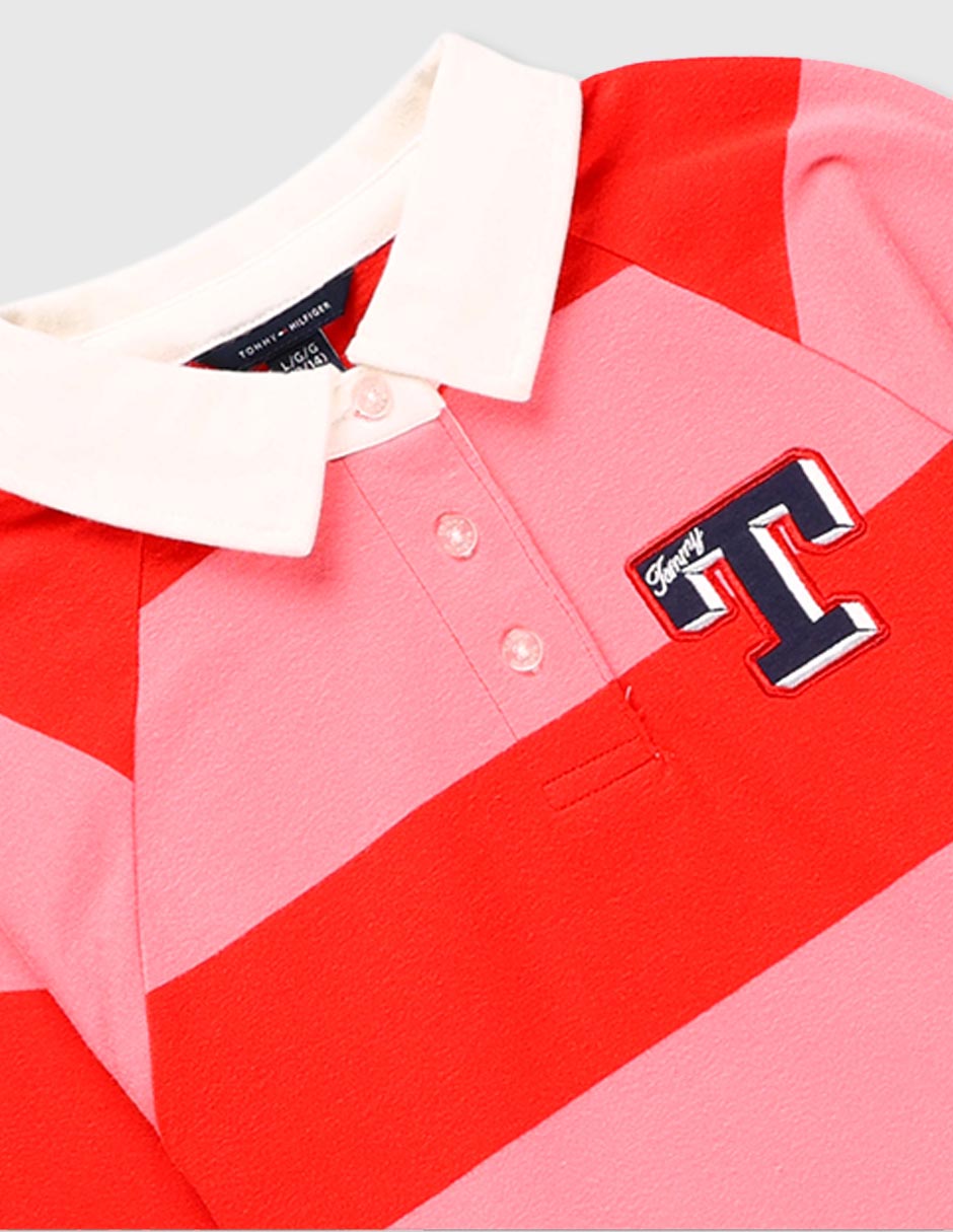 Playera tipo polo de algodón para niña 3