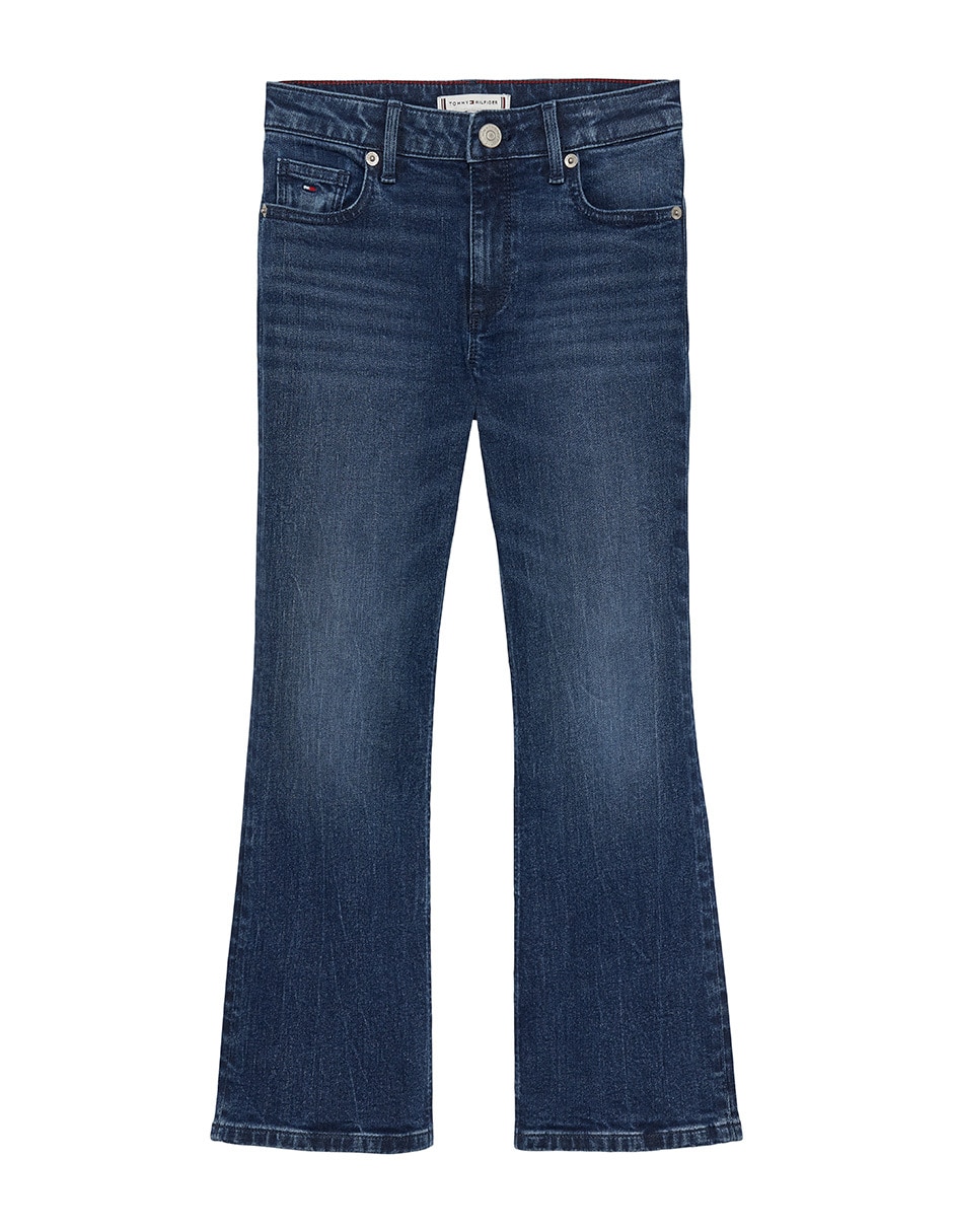 Jeans straight KG0KG08959-1BJ lavado obscuro para niña