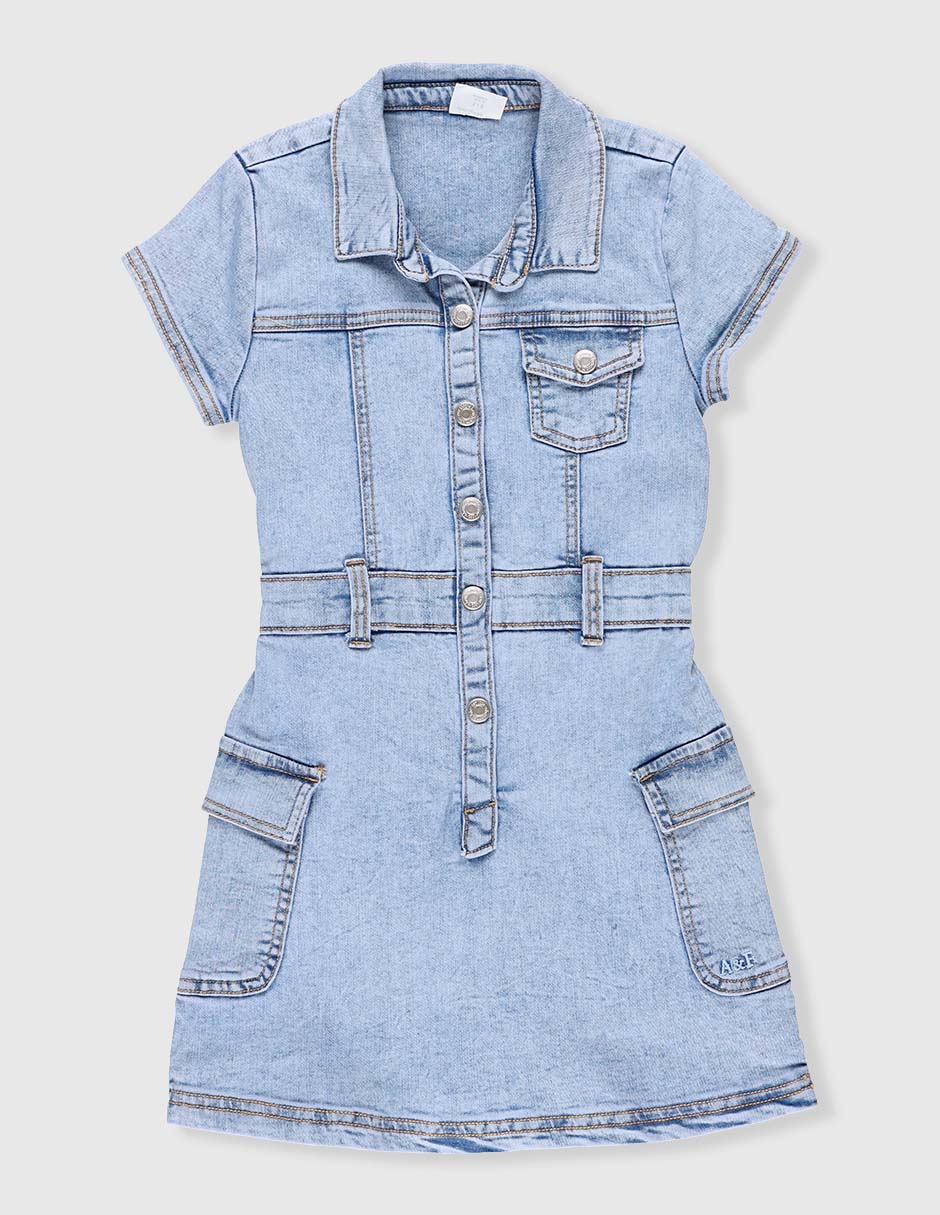 Vestido manga regular para niña